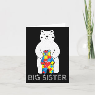Tarjeta Gran Hermana Oso Autismo Conciencia Amor Apoyo a M