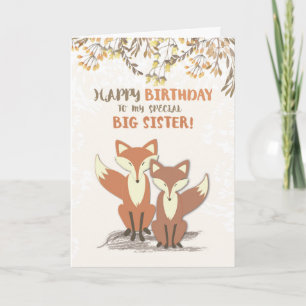 Tarjeta Gran Hermandad Fantasía de cumpleaños, hojas en ra