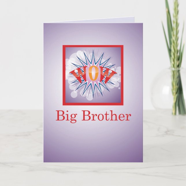 Tarjeta Gran Hermano de Hermana Bebé, ¡Felicitaciones WOW! (Anverso)