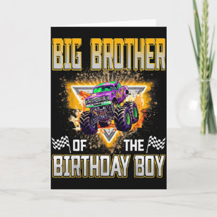Tarjeta Gran Hermano Del Camión Monstruo Cumpleañero Birt