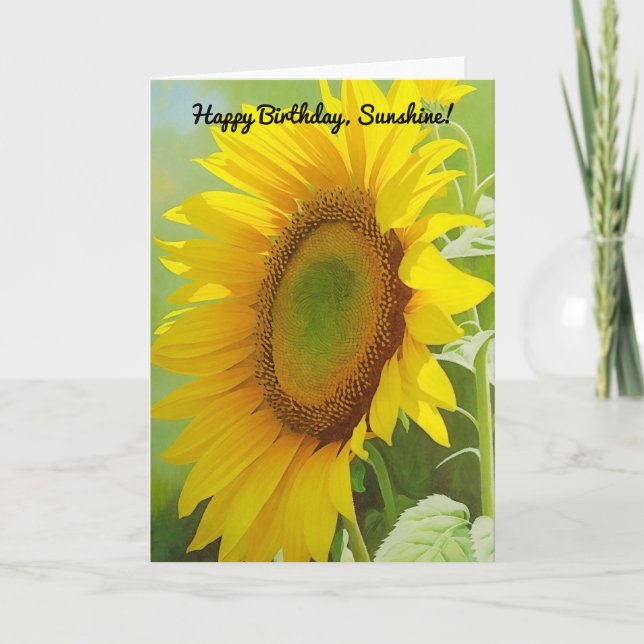 Tarjeta Gran Hermosa Girasol Feliz cumpleaños Sunshine (Anverso)