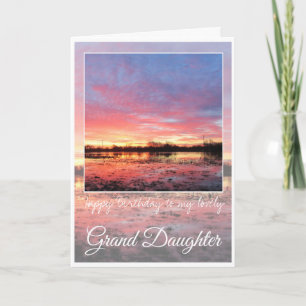 Tarjeta Gran Hija de Cumpleaños, Asombroso Amanecer Rosa.