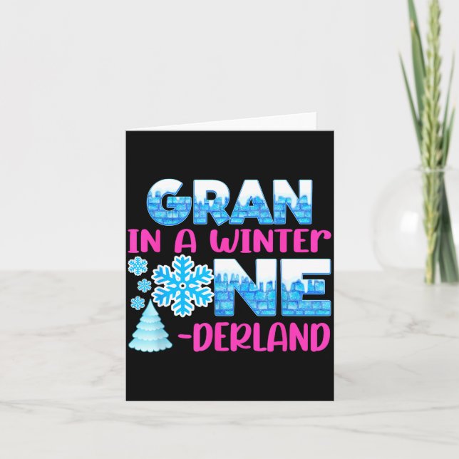 Tarjeta Gran In A Winter Onederland Bday Girl Sweet Snowfl (Anverso)