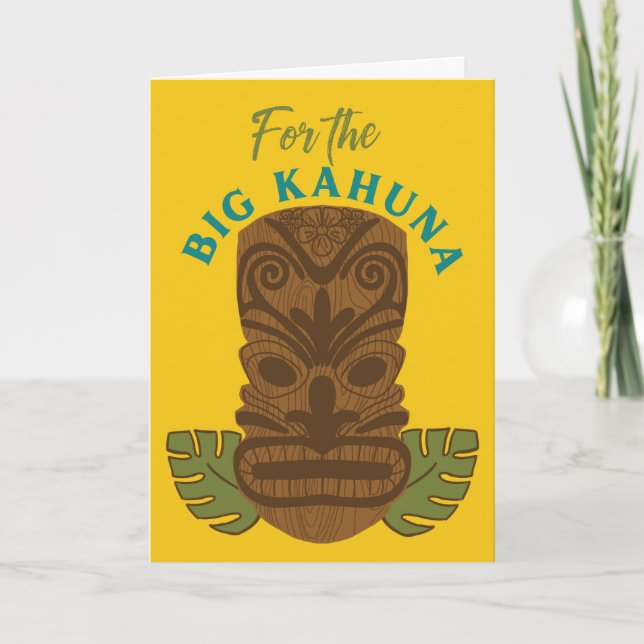Tarjeta Gran Kahuna Tiki Mask Día del Padre (Anverso)
