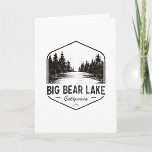 Tarjeta Gran Lago de Oso California al aire libre Vintage 