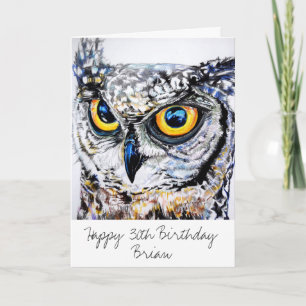 Tarjeta Gran Lechuza Horneada Personalizada Feliz Cumpleañ