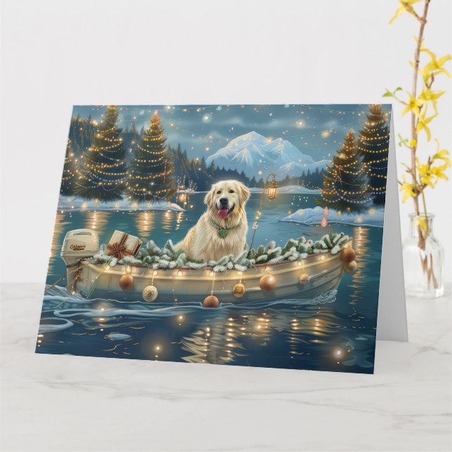 Tarjeta Gran Navidad de los Pirineos Festividad (flor amarilla)