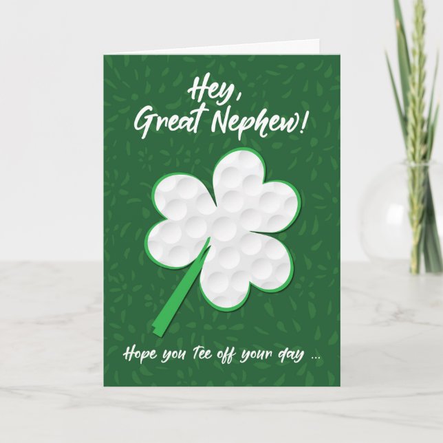 Tarjeta Gran Nephew Golf Sports St. Patrick's Day (Anverso)