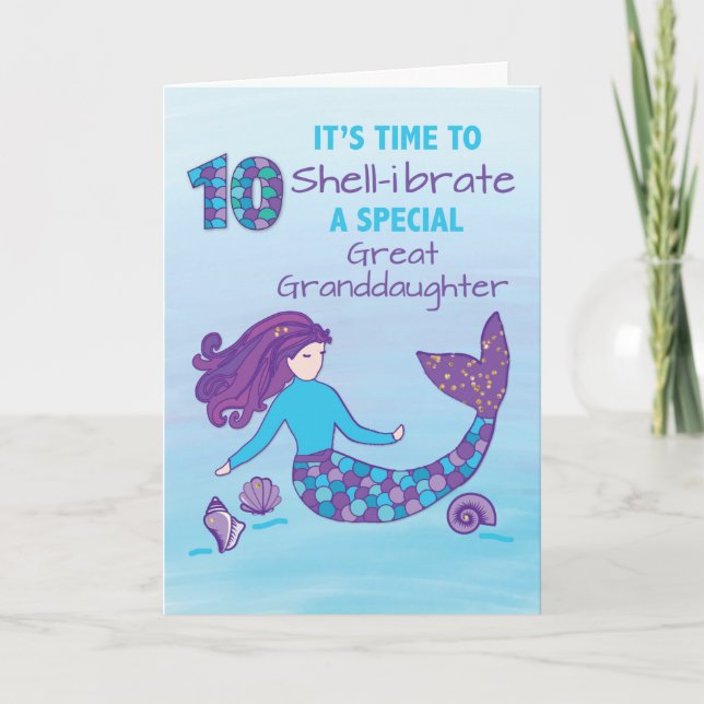 Tarjeta Gran Nieta 10.º cumpleaños Sparkly Look (Anverso)