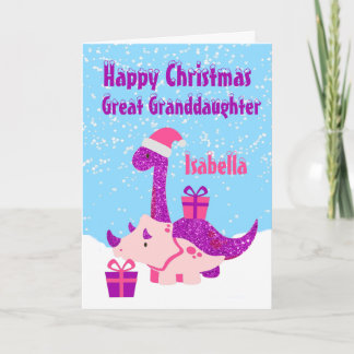 Tarjeta Gran nieta dinosaurio morado C personalizado