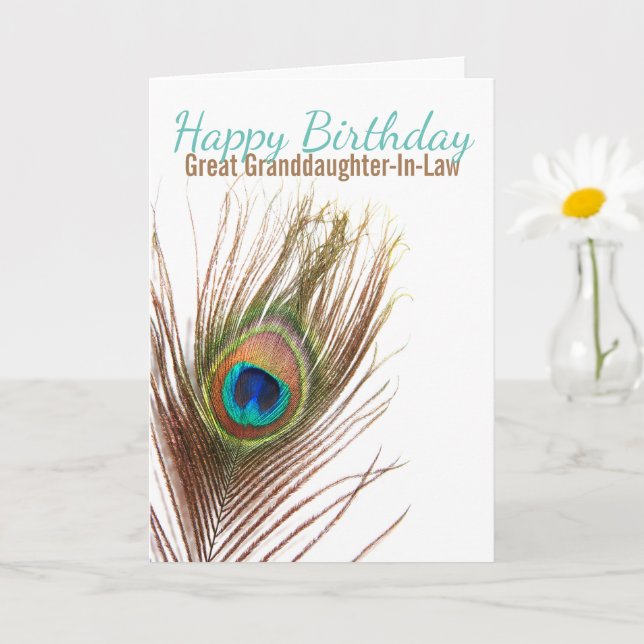 Tarjeta Gran Nieta En Derecho Cumpleaños De Peacock (Planta pequeña)
