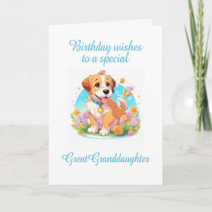 Tarjeta Gran Nieta Nacimiento Perro Cachorro