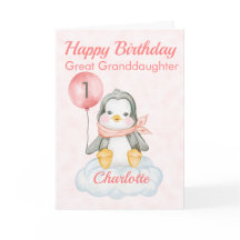 Gran Nieta Pingüino Feliz primer cumpleaños