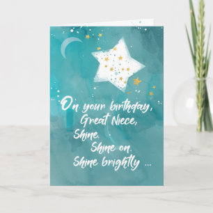 Tarjeta Gran Niña entre dos o un cielo nocturno de cumplea