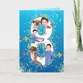 Tarjeta Gran octavo cumpleaños bajo el Collage de fotos de