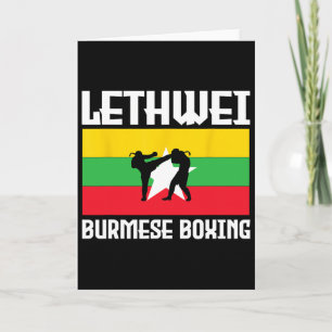 Tarjeta Gran Outfit de Lethwei Boxeo Birmano Patada Mma Ki