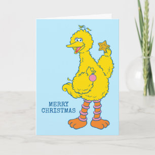 Tarjeta Gran Pájaro sosteniendo adornos de Navidad