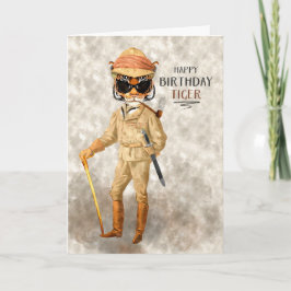 Tarjeta Gran partida de cumpleaños divertida Hipster Tiger