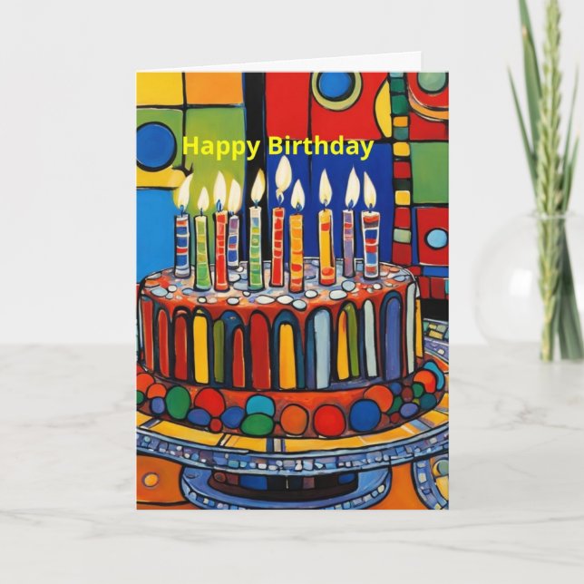 Tarjeta Gran pastel de cumpleaños (Anverso)
