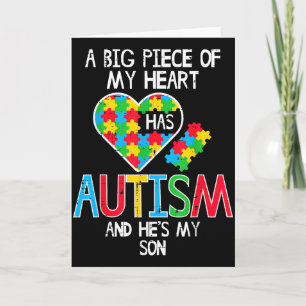 Tarjeta Gran Pedazo De Mi Corazón Autismo Hijo Conciencia 