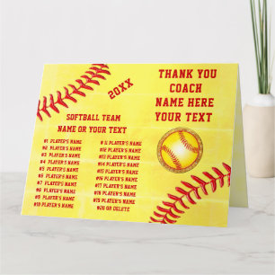 Tarjeta GRAN Personalizada, Softball Gracias Tarjetas, 3 T