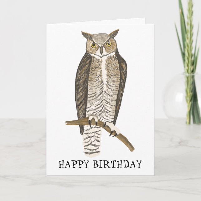 Tarjeta Gran PERSONALIZADO de cumpleaños de OWL (Anverso)