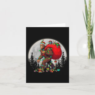 Tarjeta Gran pie de árbol de navidad Santa enciende divert