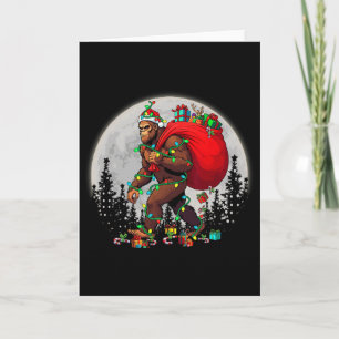 Tarjeta Gran pie de árbol de navidad Santa enciende divert