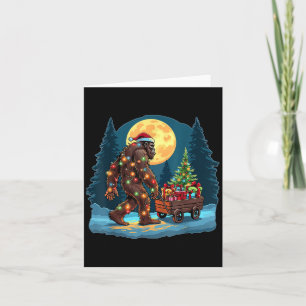 Tarjeta Gran pie de árbol de navidad Santa Luces de Navida