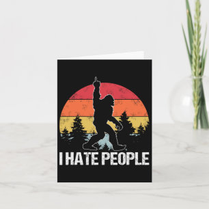 Tarjeta Gran pie odio a la gente Dedo medio Sasquatch Ret