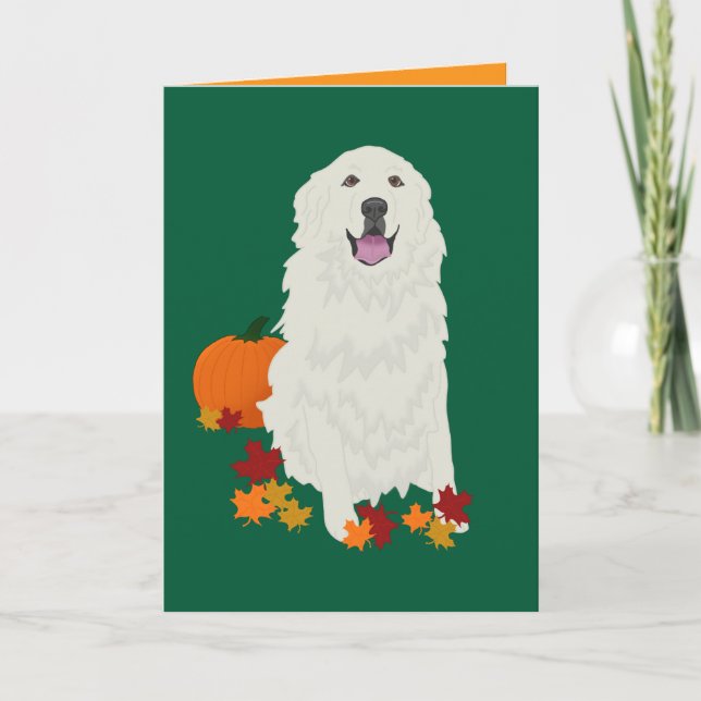 Tarjeta Gran Pirineo Halloween Otoño Blank (Anverso)