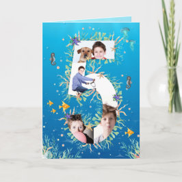 Tarjeta Gran quinto cumpleaños bajo el Collage de fotos de