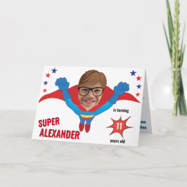 Tarjeta Gran regalo de Superhéroe divertido cumpleaños vol