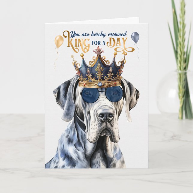Tarjeta Gran Rey de Perro Danés por Día Funesto cumpleaños (Anverso)