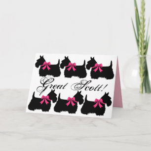 Tarjeta "¡Gran Scott!", Scottish Terrier, ¡es un chica! (2