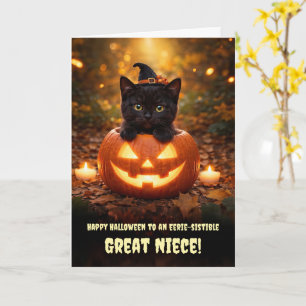 Tarjeta Gran Sobrina Gatito Negro Gato Halloween Lindo