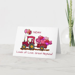 Tarjeta Gran sobrino Día de San Valentín de corazones de a