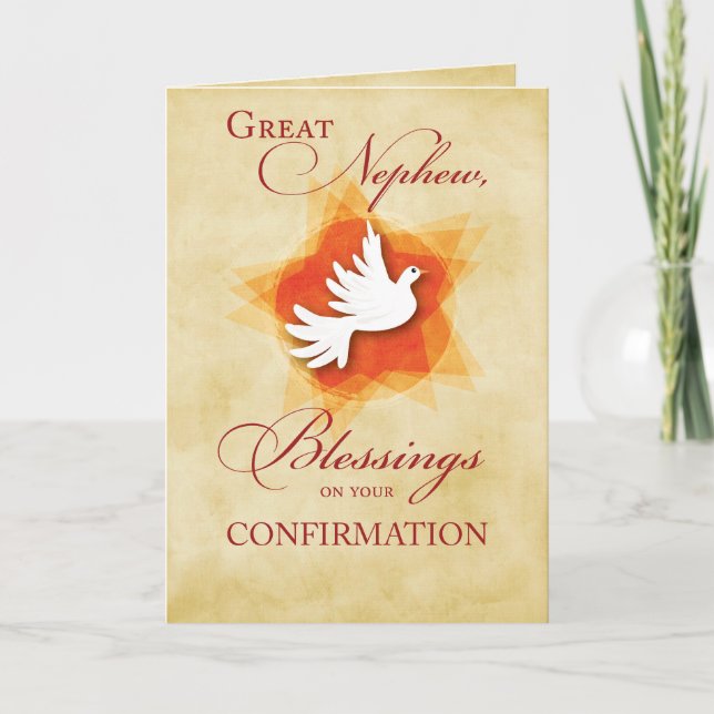 Tarjeta Gran sobrino, la confirmación felicita a Blessin (Anverso)