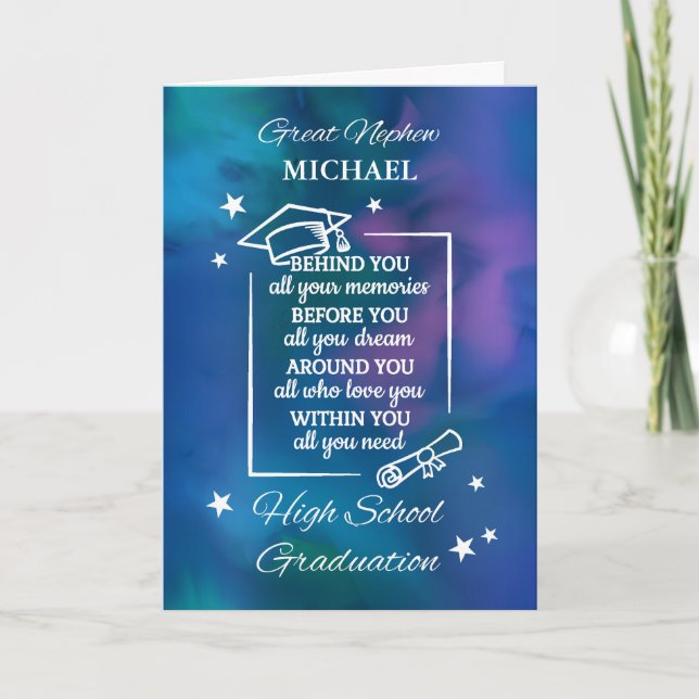 Tarjeta Gran sobrino personaliza la graduación de secundar (Anverso)