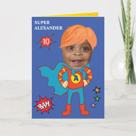 Tarjeta Gran superhéroe infantil maravilloso cumpleaños có