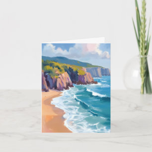 Tarjeta Gran Sur, California Acuarela Pintura del Océano