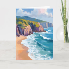 Tarjeta Gran Sur, California Acuarela Pintura del Océano