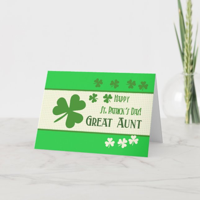 Tarjeta Gran Tía Feliz Día de San Patricio (Anverso)