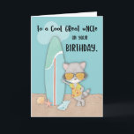 Tarjeta Gran tío Birthday Beach Funny Guay Raccoon<br><div class="desc">¡No busques más la tarjeta perfecta para hacer reír a tu querido tío abuelo en voz alta en su cumpleaños! ¡Ya lo has encontrado! Ahora todo lo que necesitas hacer es pedir una copia de esto,  entonces todos estás listo para celebrar con él.</div>
