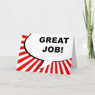 Tarjeta gran trabajo burbuja de cómic