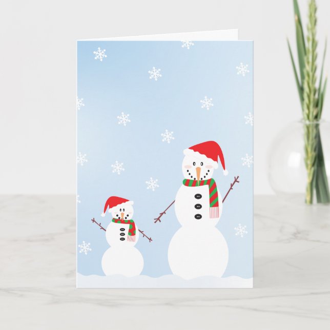 Tarjeta Gran Y Pequeña Nieve Feliz Navidad (Anverso)