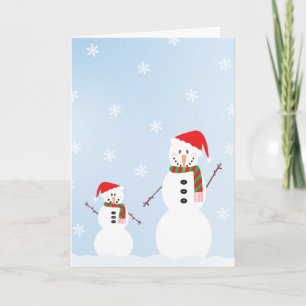 Tarjeta Gran Y Pequeña Nieve Feliz Navidad