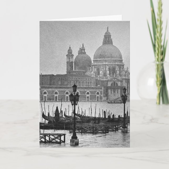 Tarjeta Grand Canal negro y blanco Venecia Italia Viajes (Anverso)