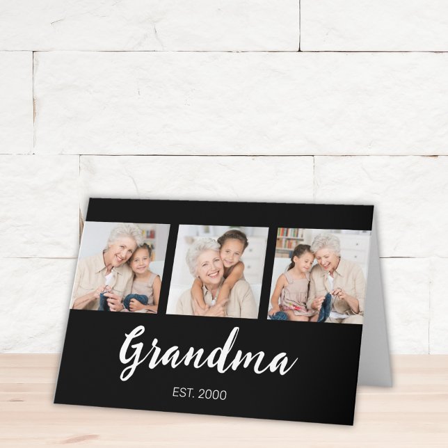 Tarjeta Grand Established Modern Script 3 Photo Black (Subido por el creador)