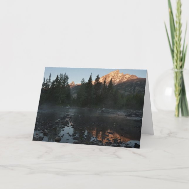 Tarjeta Grand Teton Sunrise en Cottonwood Creek (Anverso)